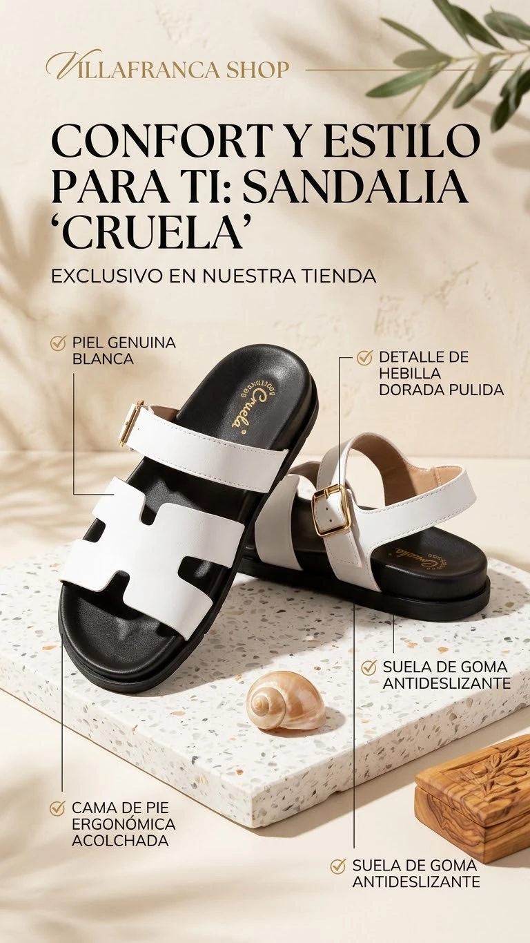Sandalia de cuero blanca's foto | Villafranca Shop |  BizneCubano