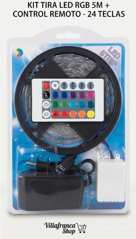 Tira led 5M MULTICOLOR con mando's foto | Villafranca Shop |  BizneCubano