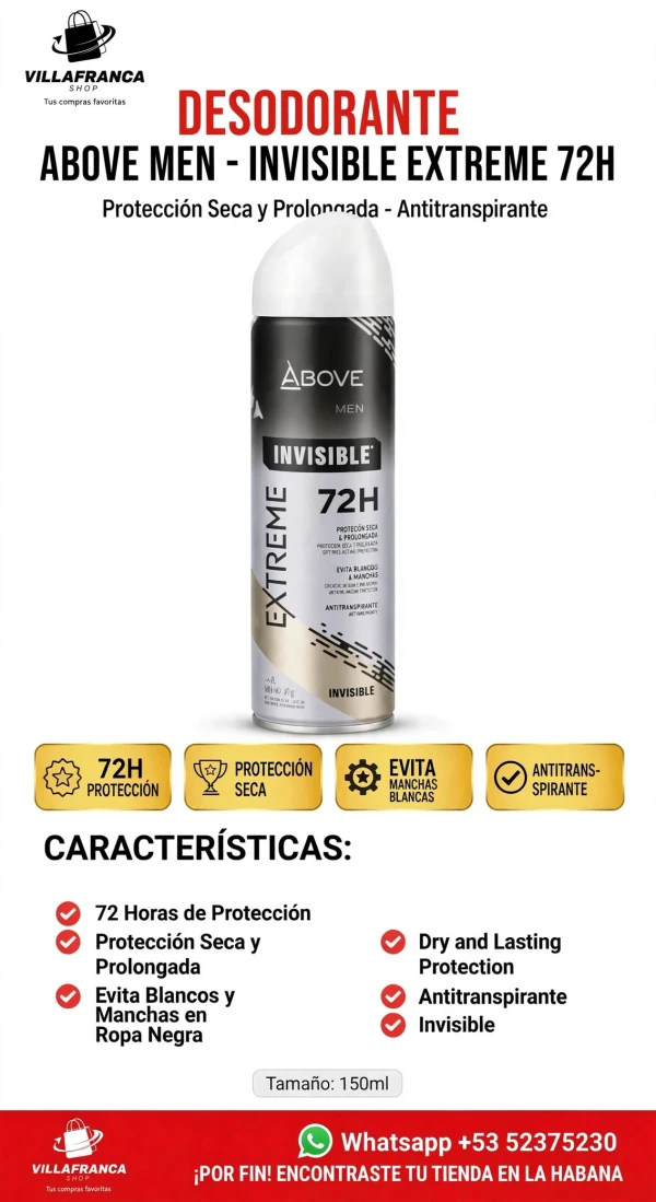 Desosorante Above Men Extreme's foto | Villafranca Shop |  BizneCubano