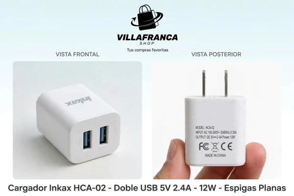 Cargador de doble USB 2.4 A's foto | Villafranca Shop |  BizneCubano