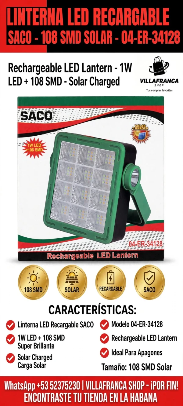 Lampara led cuadrada con linterna's foto | Villafranca Shop |  BizneCubano