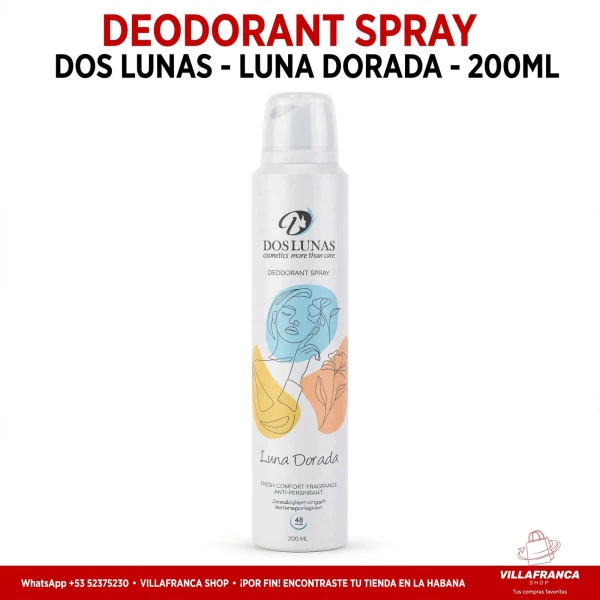 Desodorante Spray dos lunas 200ml's foto | Villafranca Shop |  BizneCubano