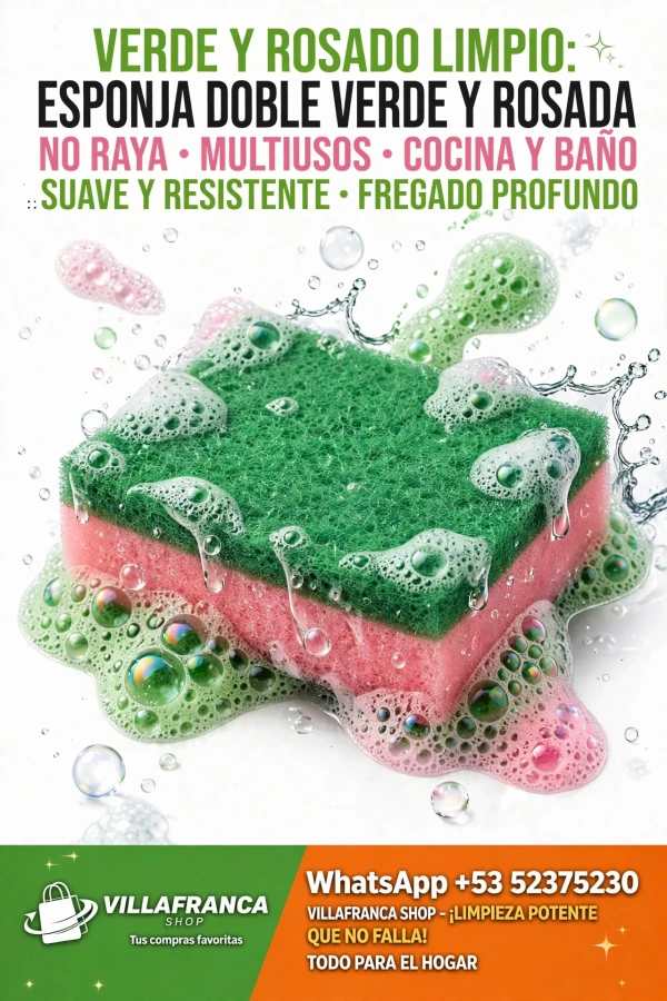 Esponja fregar verde y rosada's foto | Villafranca Shop |  BizneCubano