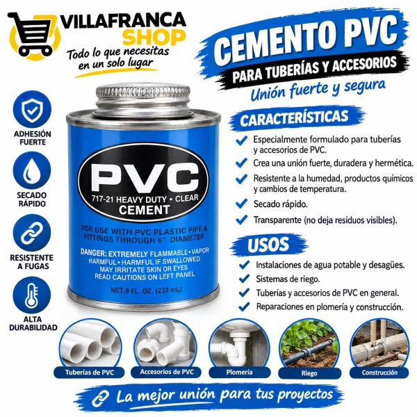 Pegamento PVC para agua fria's foto | Villafranca Shop |  BizneCubano