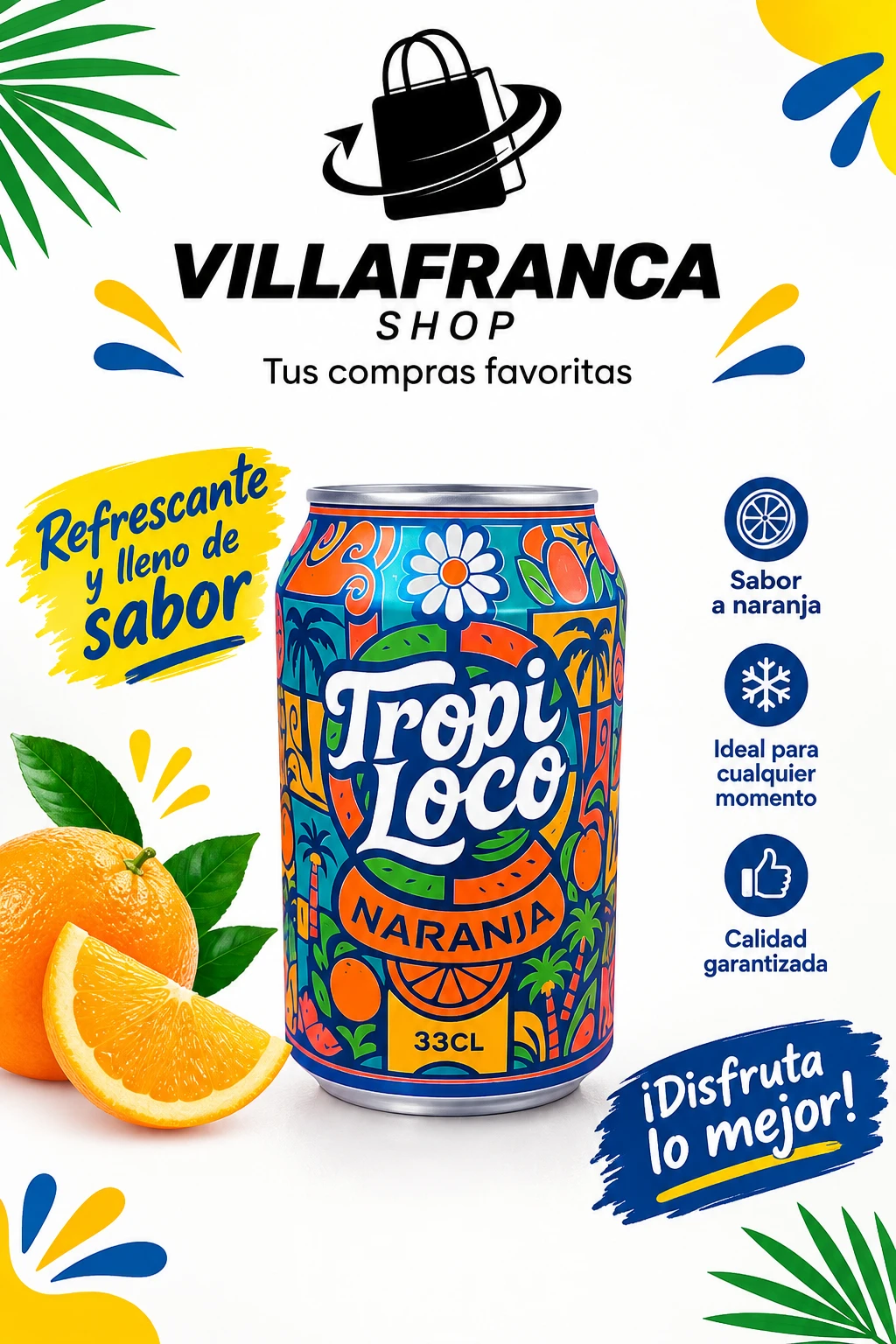 Refresco Tropiloco 330ml Naranja's foto | Villafranca Shop |  BizneCubano