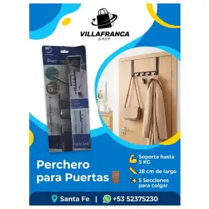 Perchero Puerta Plastico miniatura 1